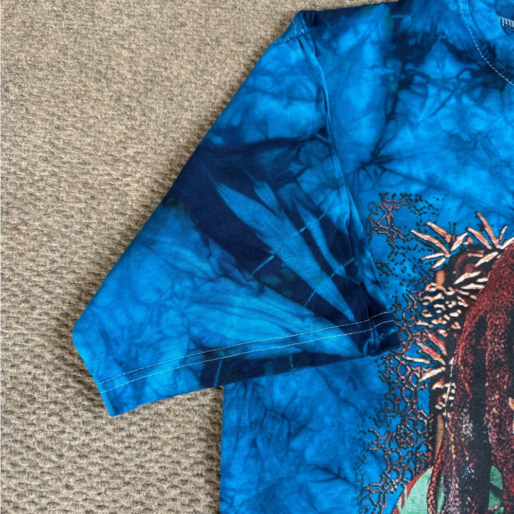Vintage Y2K Bob Marley Hot Ice Blue Tie Dye Rap Tee T Shirt Men’s Size Large - Picture 6 of 8
